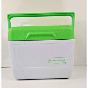 VTG Rubbermaid 6 Can Cooler Green & White